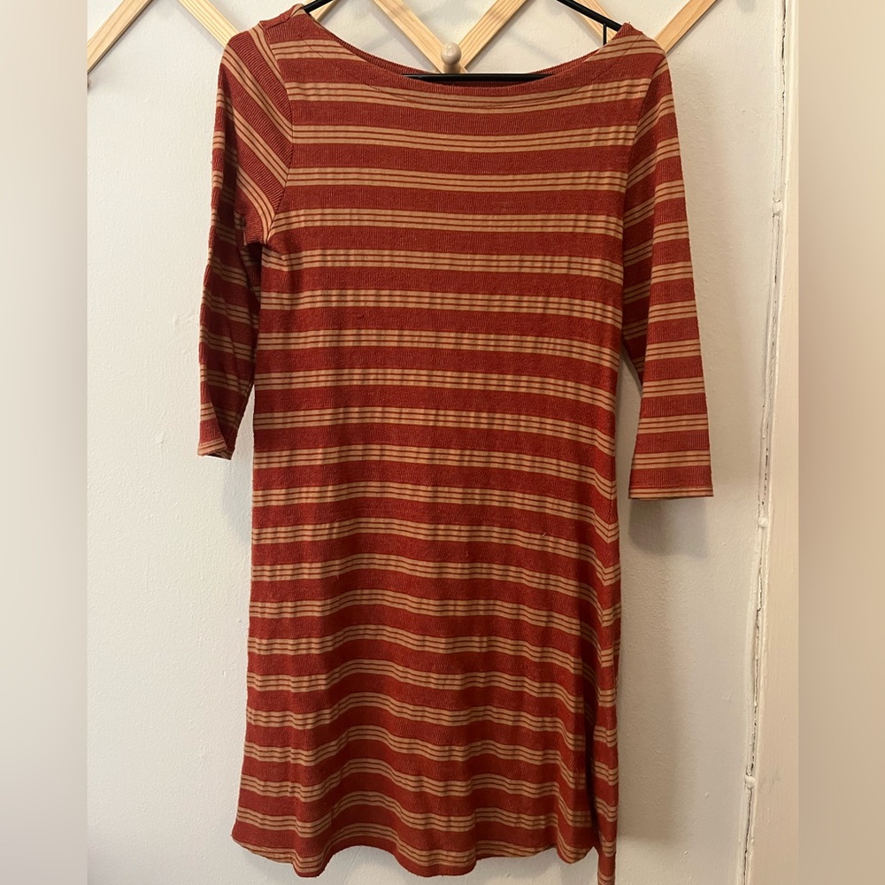 BDG Burnt Orange and Tan Striped Dress